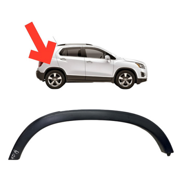 Moldura Friso Lateral Traseira Direita Tracker 2014 A 2019  Preto